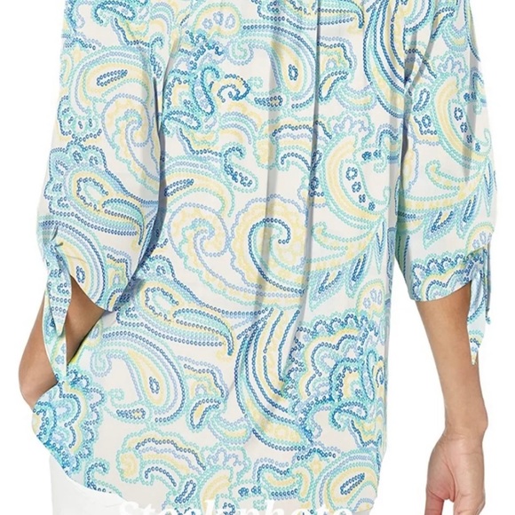 PAPPAGALLO Womens Eliza Tunic Top Size Large Lightweight Polyester New - Picture 5 of 7